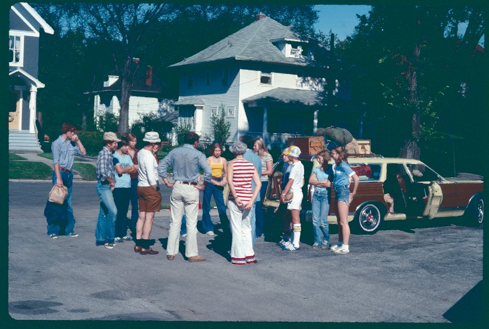 1977 Loading up at home for Camp